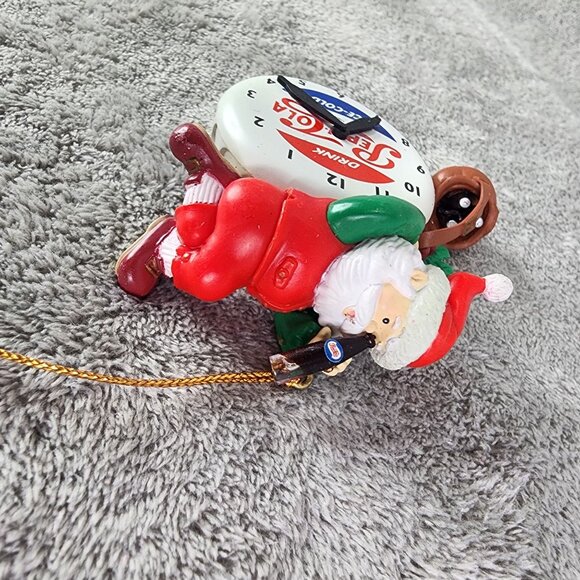 1997 Vintage Santa Pepsi Cola Ice Cold Clock Face Christmas Ornament - Picture 3 of 7